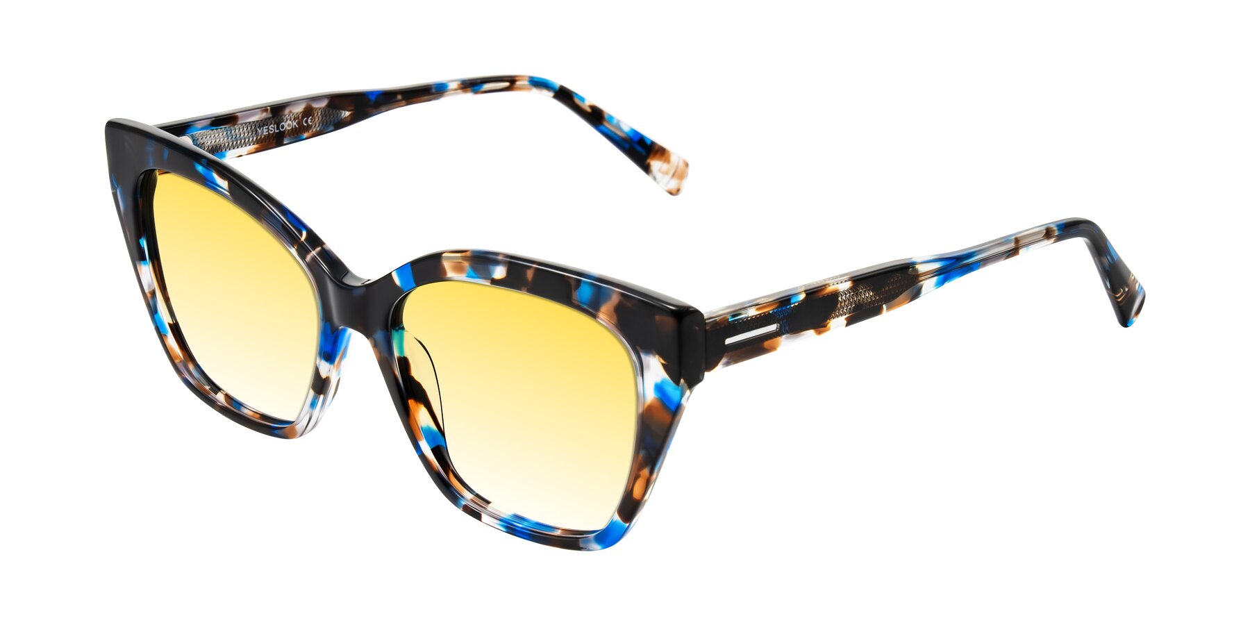Angle of Landecho in Blue Tortoise with Yellow Gradient Lenses