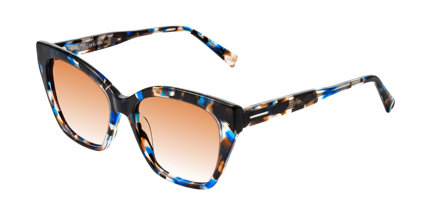 Angle of Landecho in Blue Tortoise with Orange Gradient Lenses