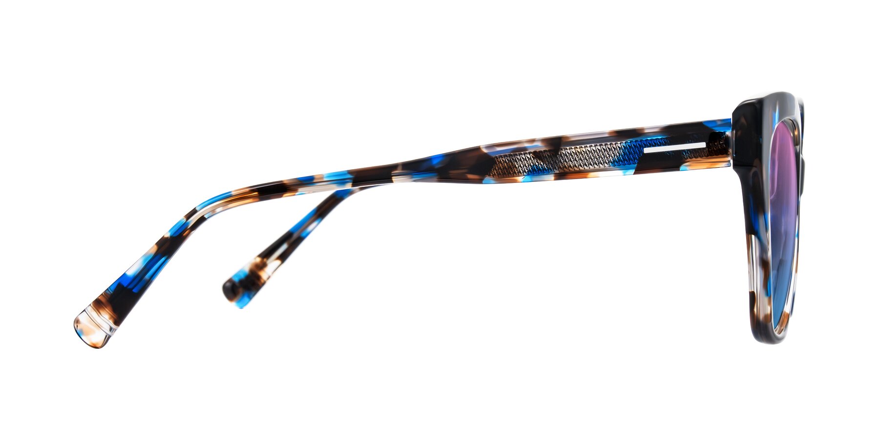 Side of Landecho in Blue Tortoise with Pink / Blue Gradient Lenses