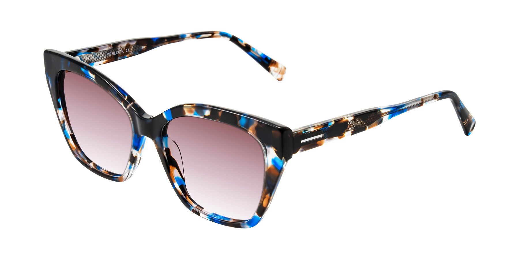 Angle of Landecho in Blue Tortoise with Garnet Gradient Lenses