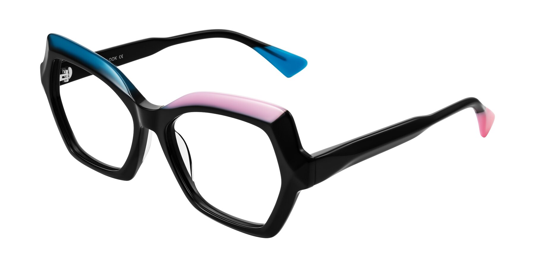 Angle of Elowen in Midnight Pop with Clear Blue Light Blocking Lenses