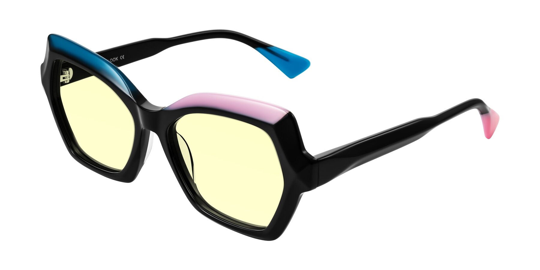 Angle of Elowen in Midnight Pop with Light Yellow Tinted Lenses