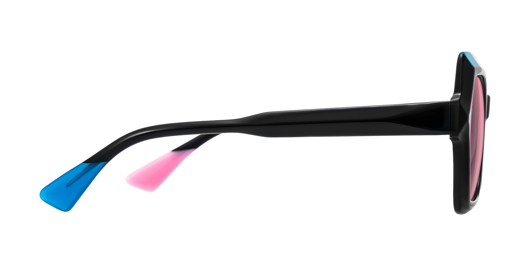 Side of Elowen in Midnight Pop with Pink Tinted Lenses