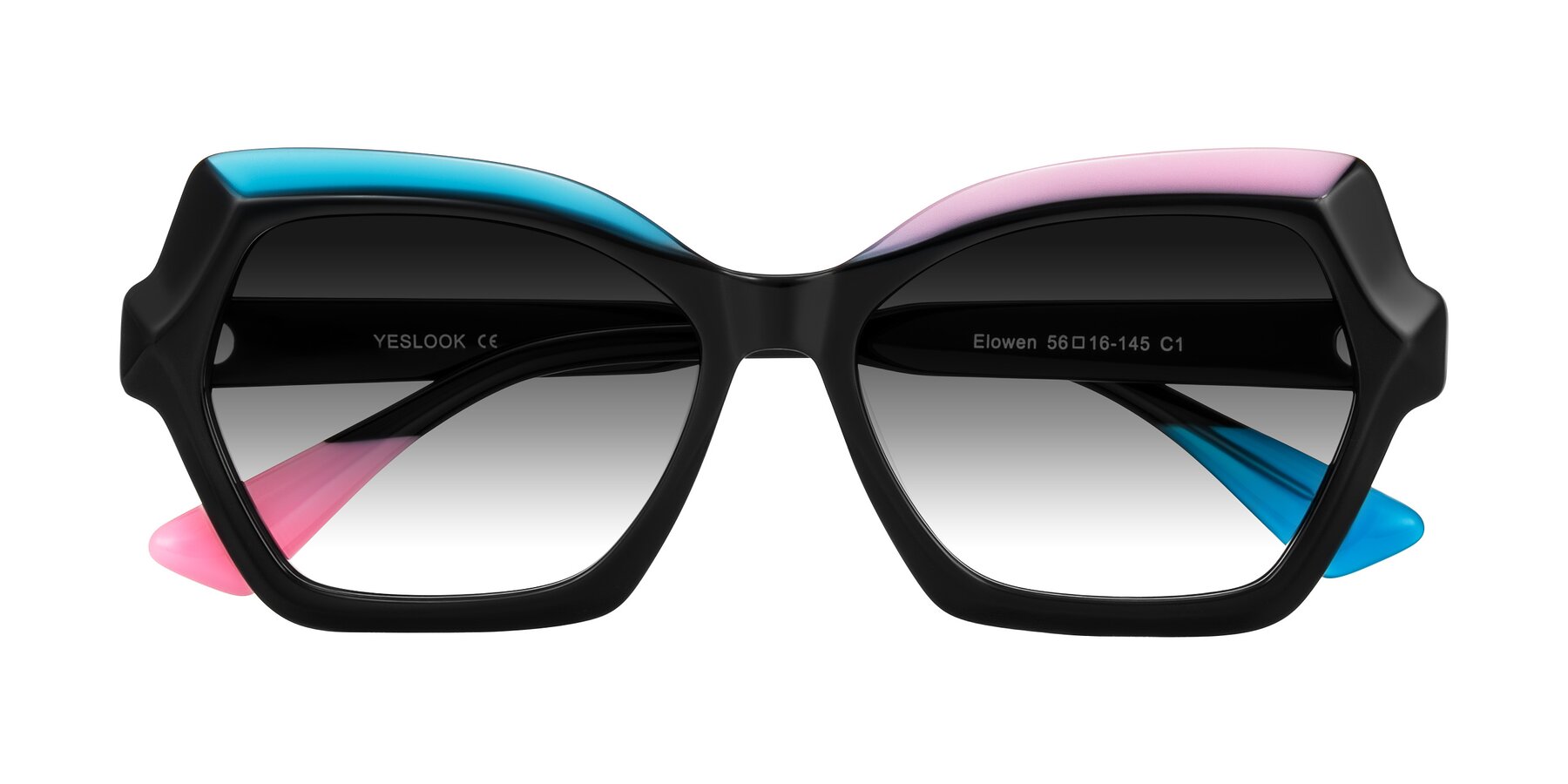 Folded Front of Elowen in Midnight Pop with Gray Gradient Lenses