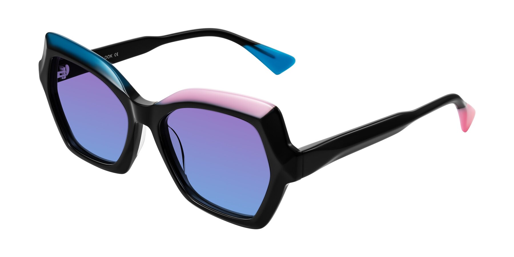 Angle of Elowen in Midnight Pop with Purple / Blue Gradient Lenses
