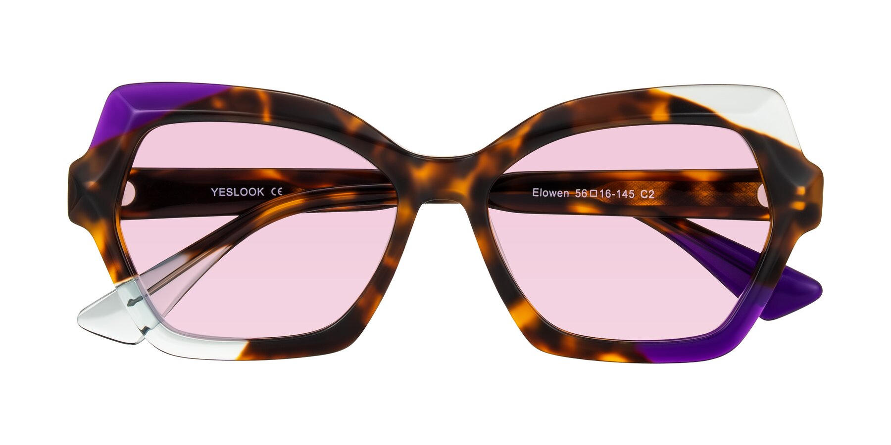Folded Front of Elowen in Slow Burn with Light Pink Tinted Lenses