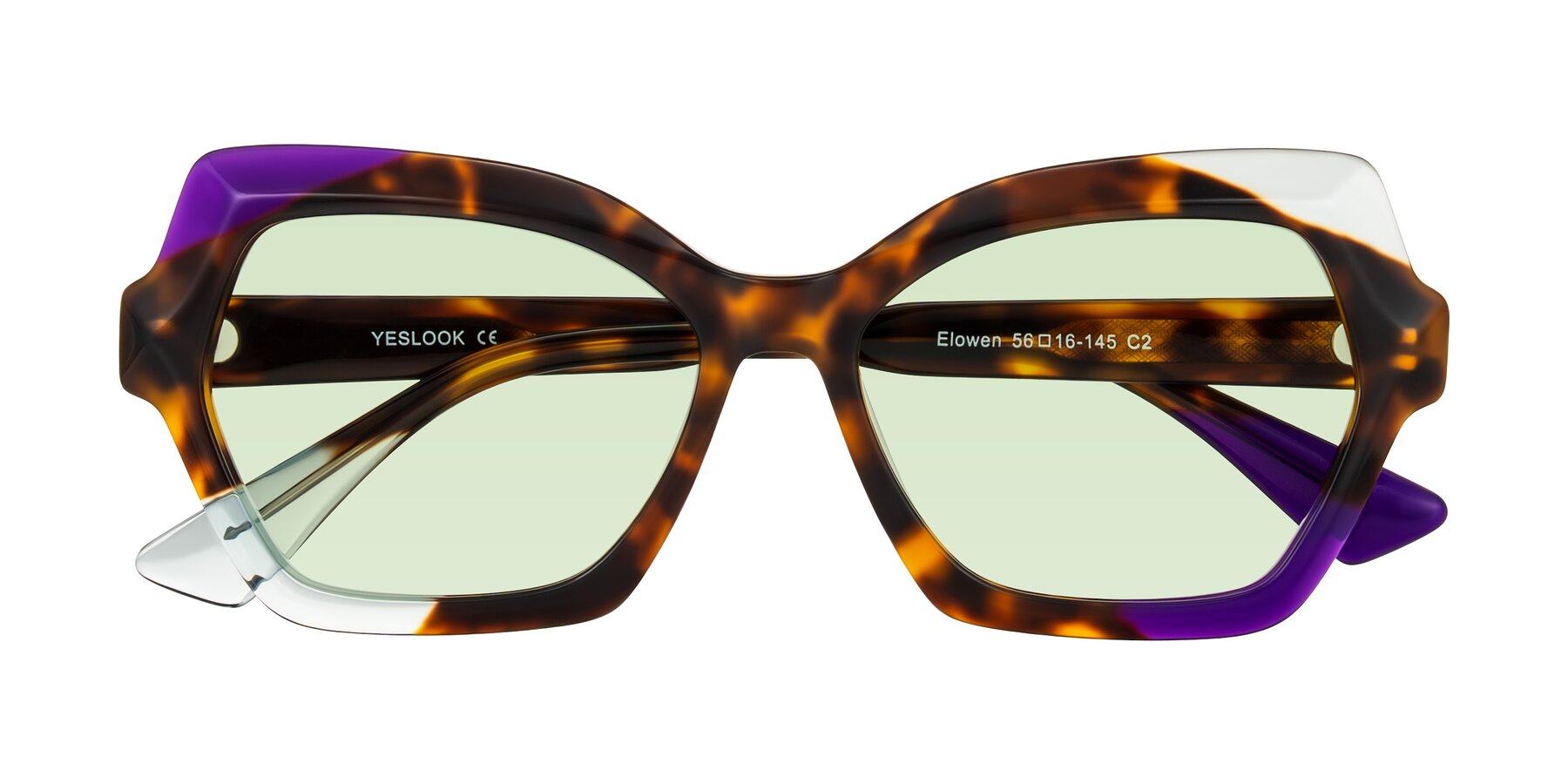 Folded Front of Elowen in Slow Burn with Light Green Tinted Lenses