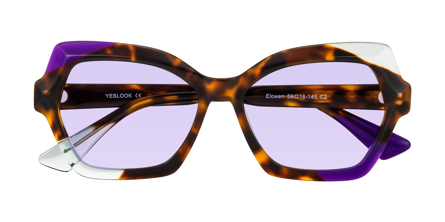 Folded Front of Elowen in Slow Burn with Light Purple Tinted Lenses