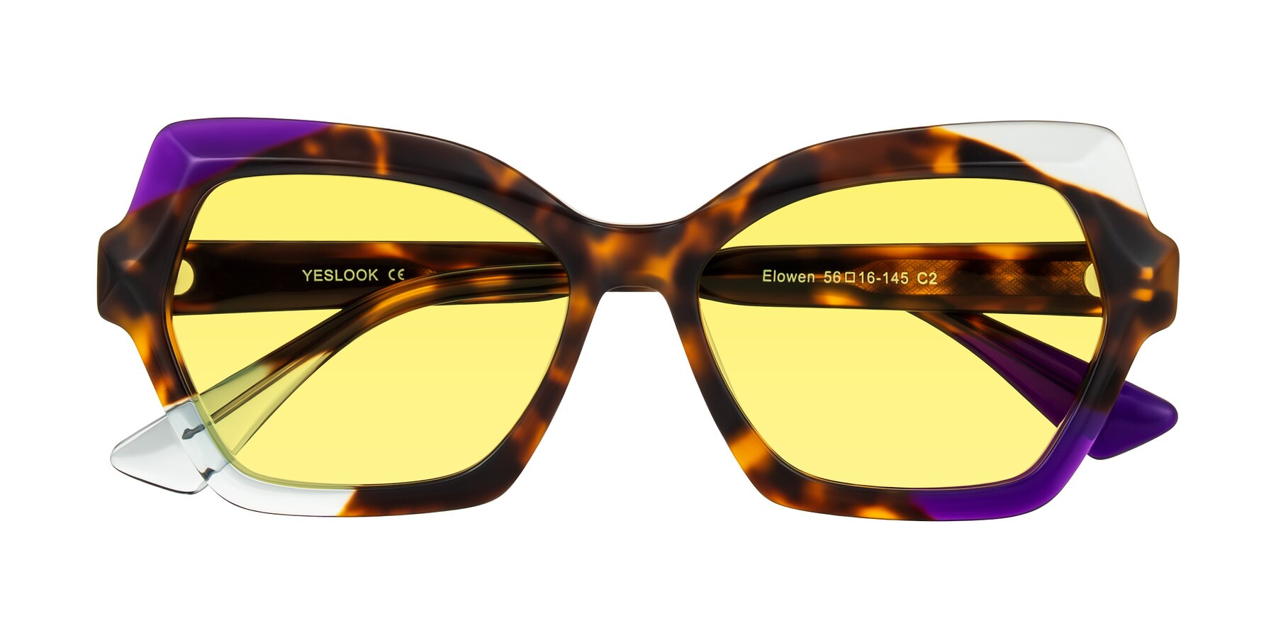 Folded Front of Elowen in Slow Burn with Medium Yellow Tinted Lenses