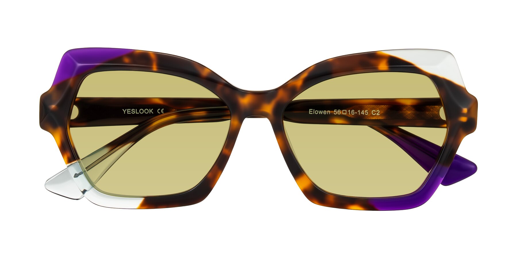 Folded Front of Elowen in Slow Burn with Medium Champagne Tinted Lenses