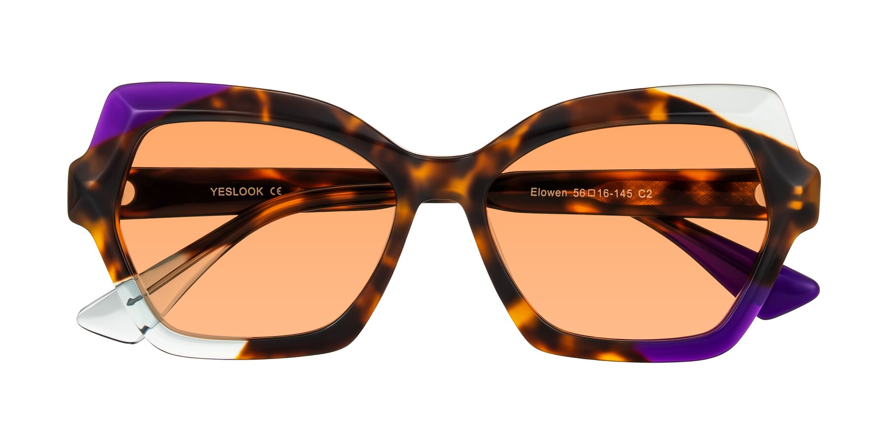 Folded Front of Elowen in Slow Burn with Medium Orange Tinted Lenses