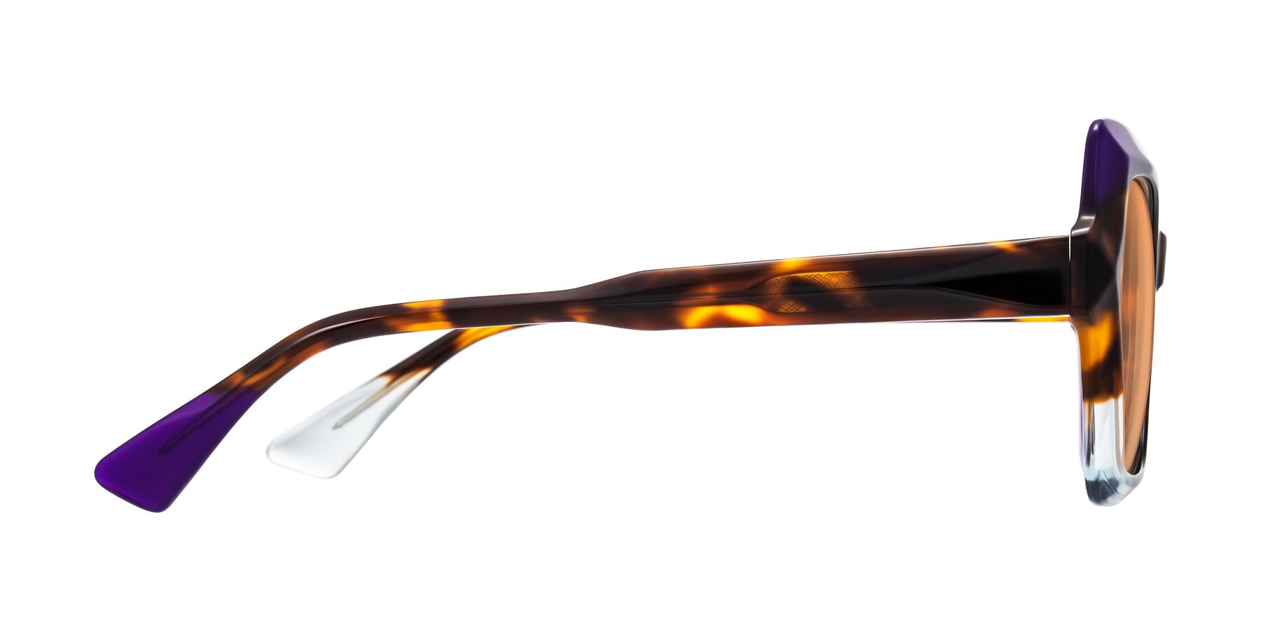 Side of Elowen in Slow Burn with Medium Orange Tinted Lenses