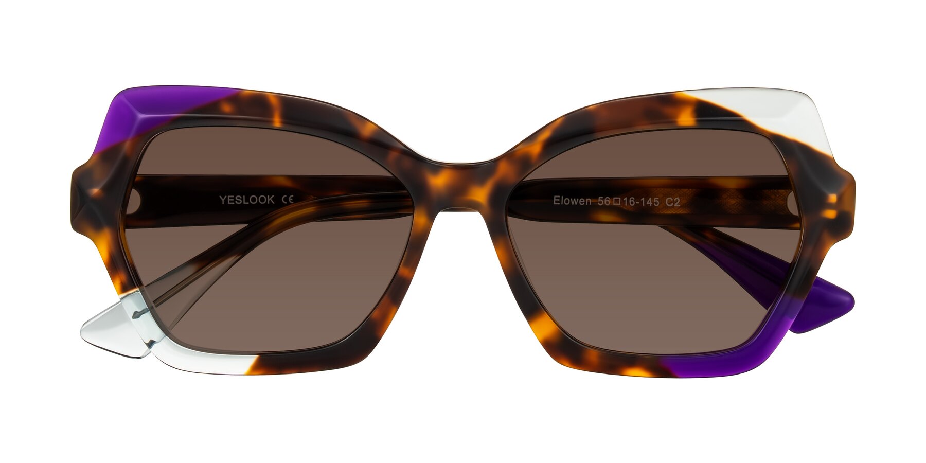 Folded Front of Elowen in Slow Burn with Brown Tinted Lenses