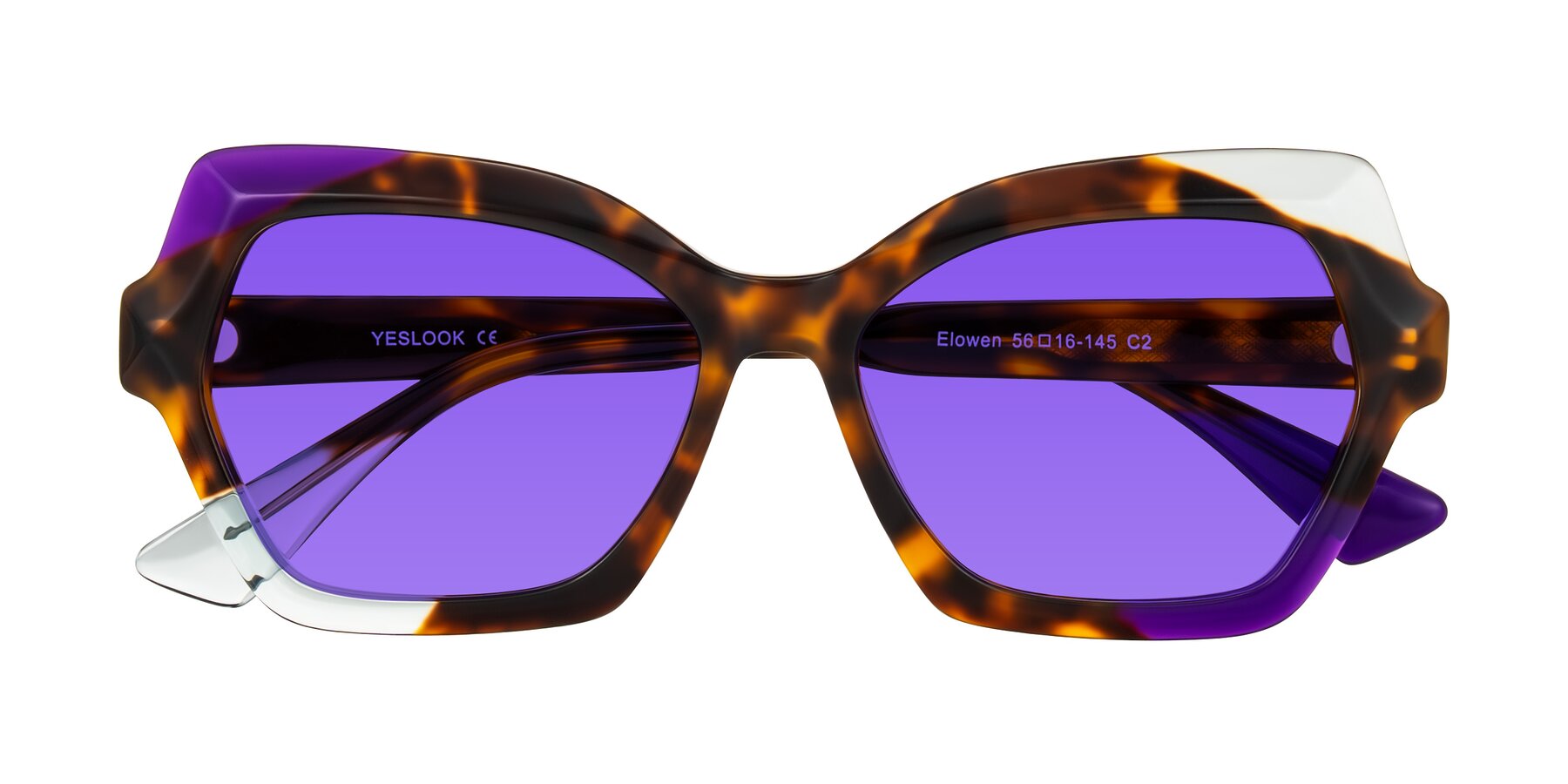 Folded Front of Elowen in Slow Burn with Purple Tinted Lenses