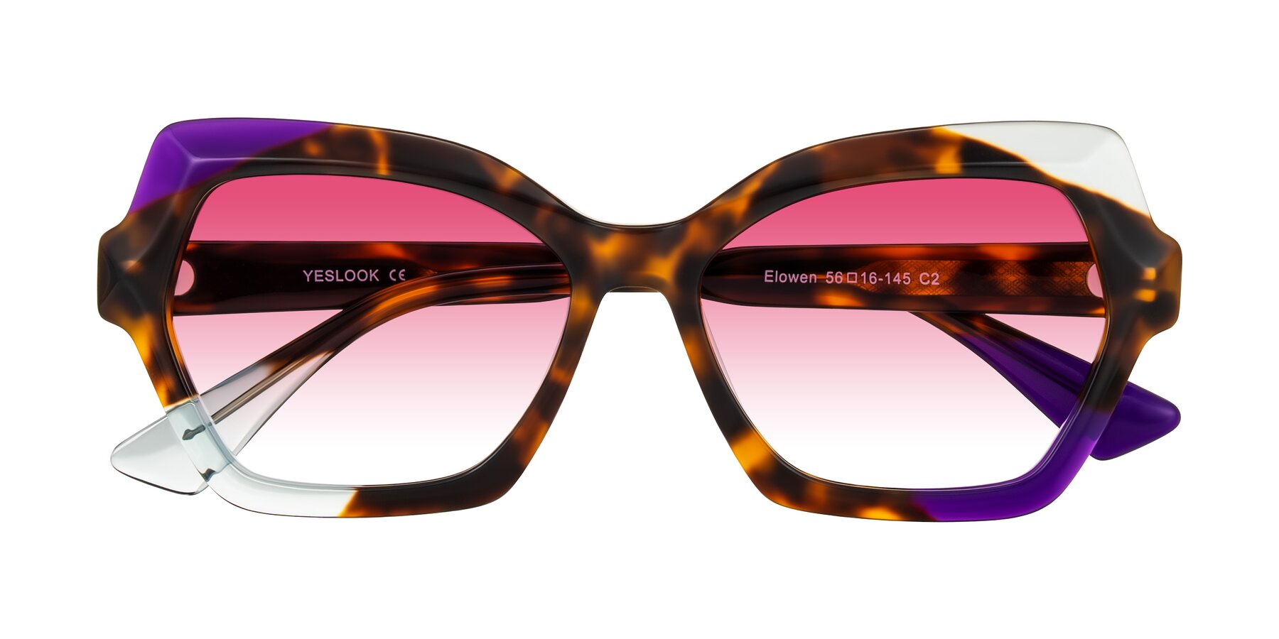 Folded Front of Elowen in Slow Burn with Pink Gradient Lenses