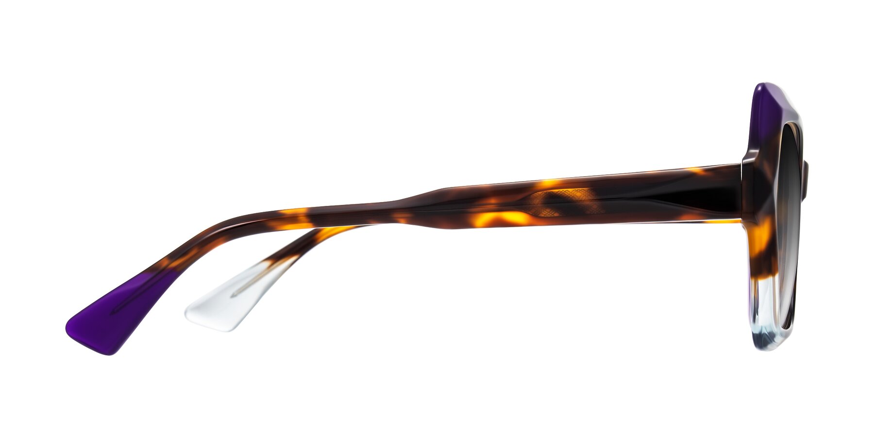 Side of Elowen in Slow Burn with Gray Gradient Lenses