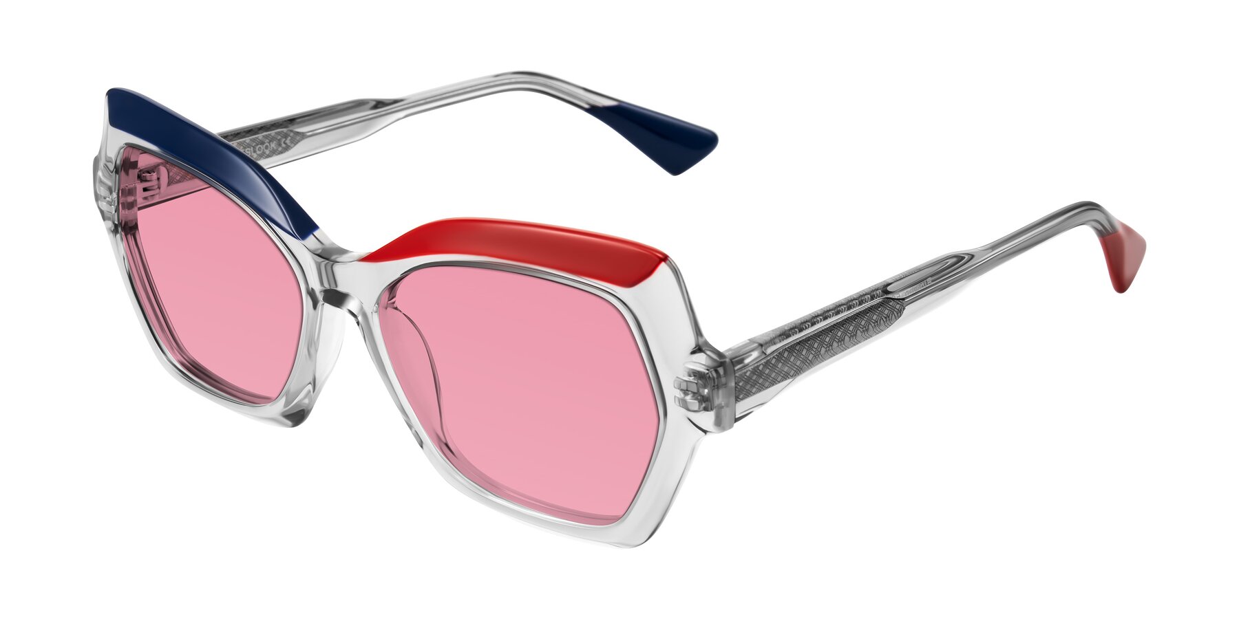 Angle of Elowen in Cold Spark with Pink Tinted Lenses