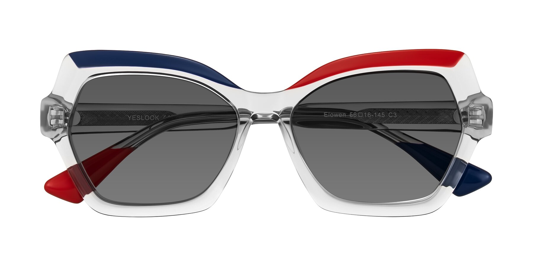 Folded Front of Elowen in Cold Spark with Medium Gray Tinted Lenses