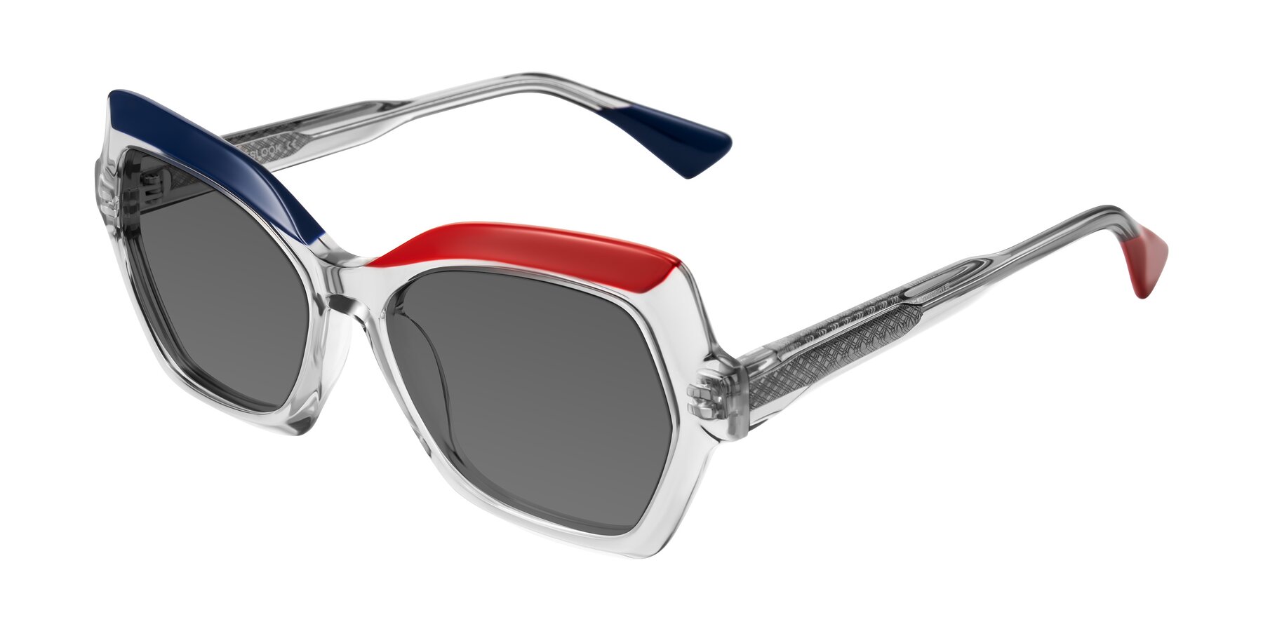 Angle of Elowen in Cold Spark with Medium Gray Tinted Lenses