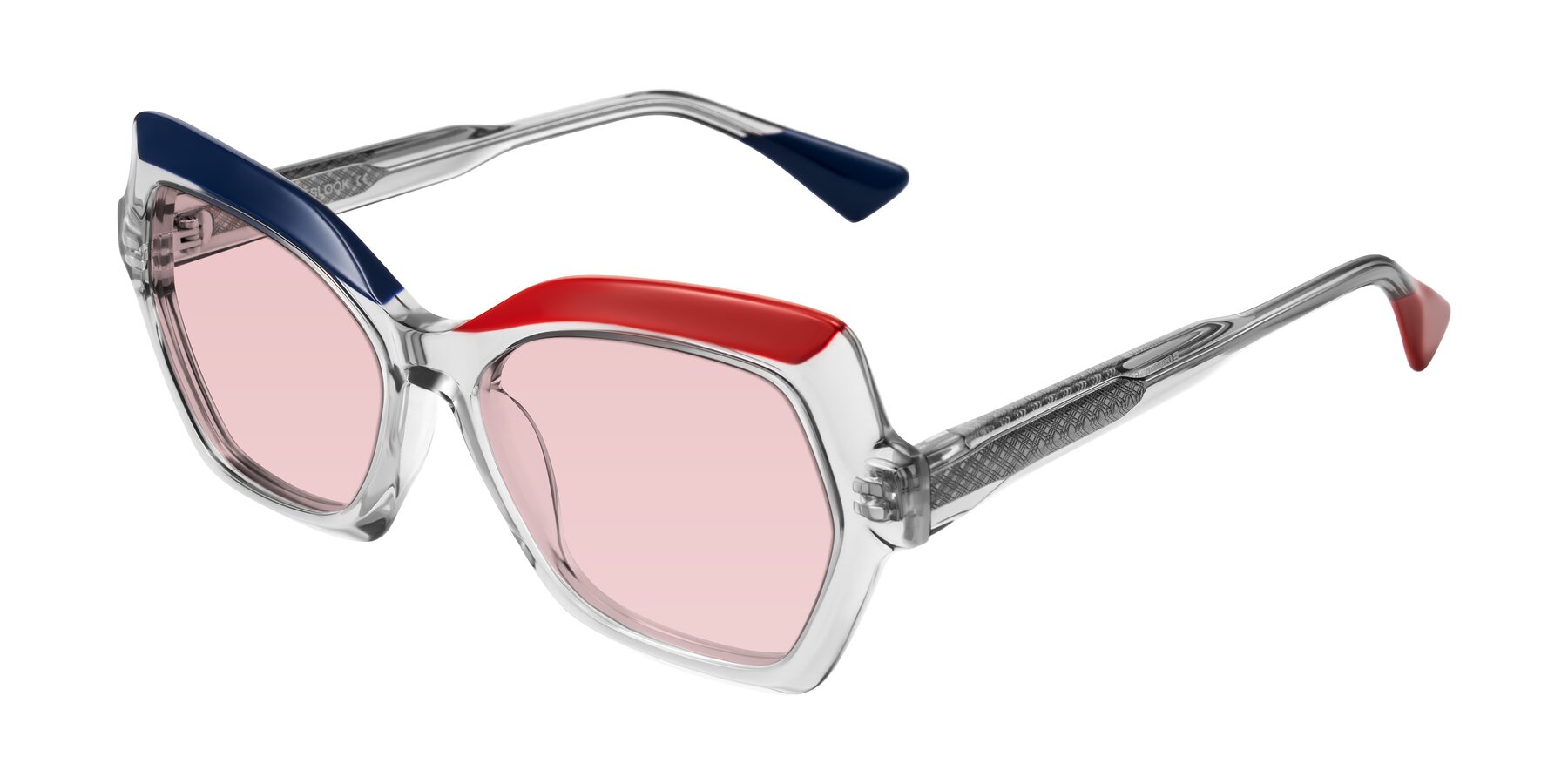 Angle of Elowen in Cold Spark with Light Garnet Tinted Lenses