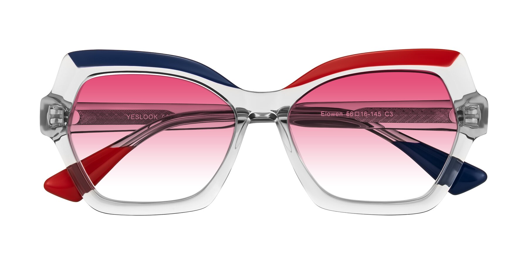 Folded Front of Elowen in Cold Spark with Pink Gradient Lenses