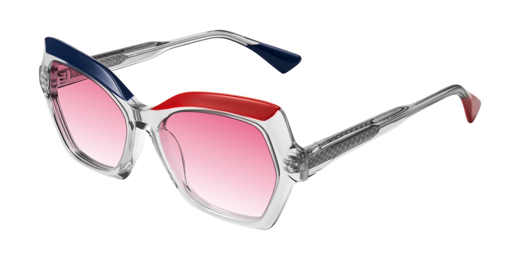 Angle of Elowen in Cold Spark with Pink Gradient Lenses