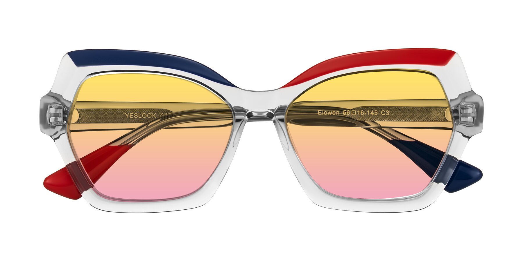 Folded Front of Elowen in Cold Spark with Yellow / Pink Gradient Lenses