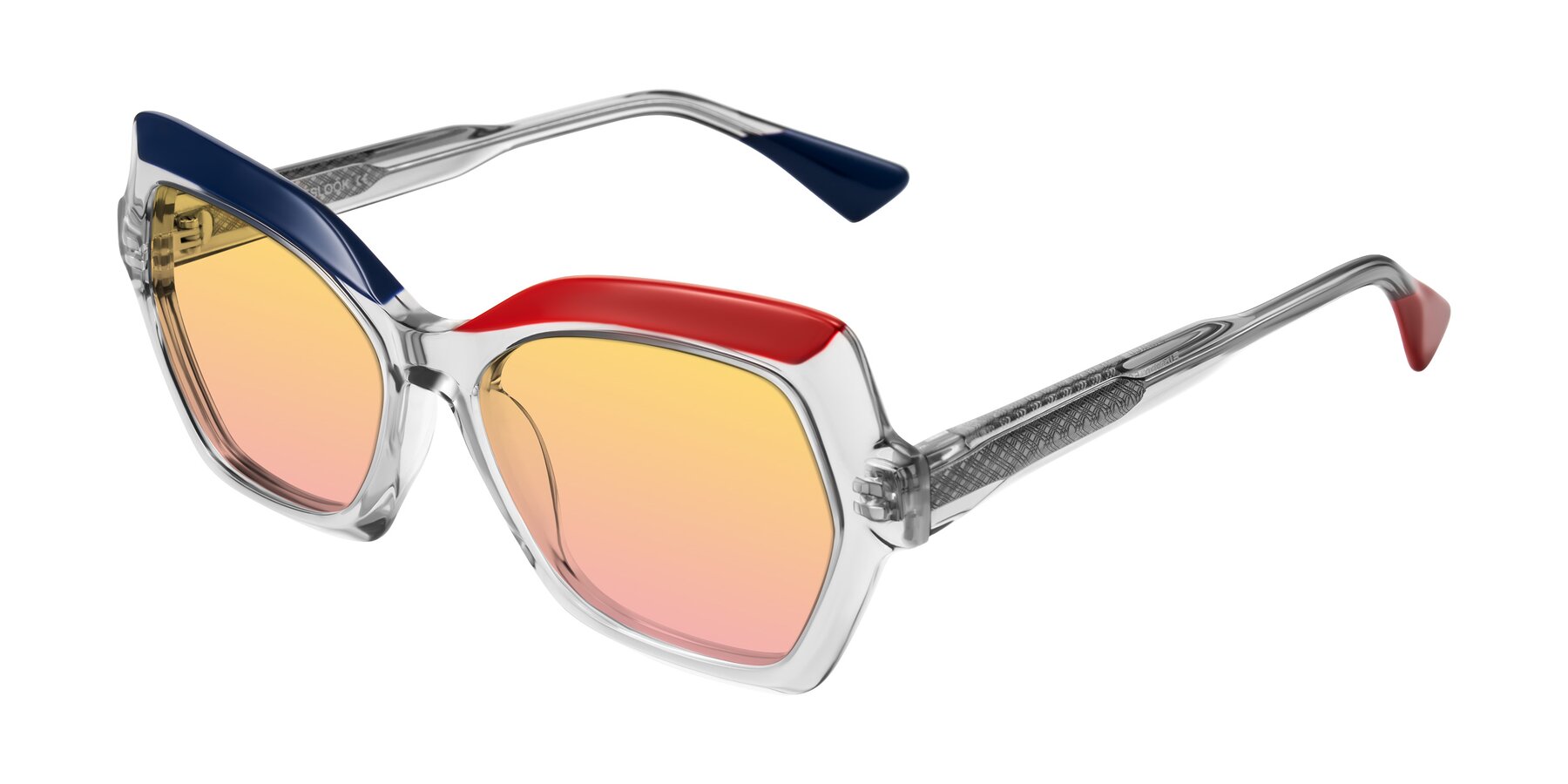 Angle of Elowen in Cold Spark with Yellow / Pink Gradient Lenses