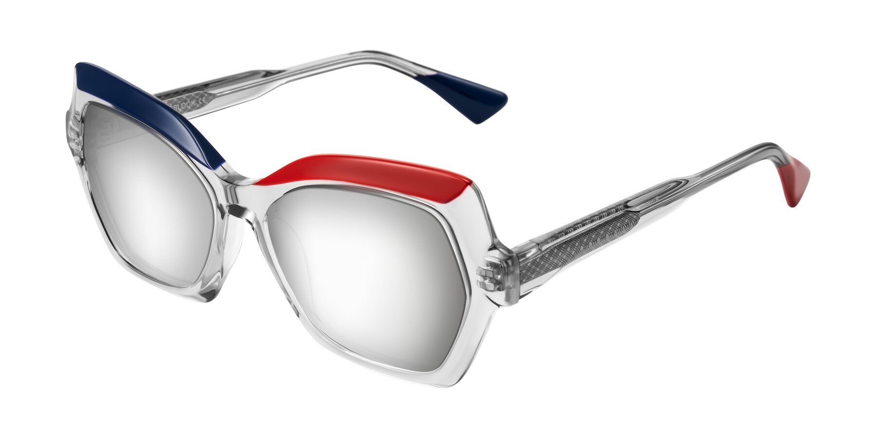 Angle of Elowen in Cold Spark with Silver Mirrored Lenses