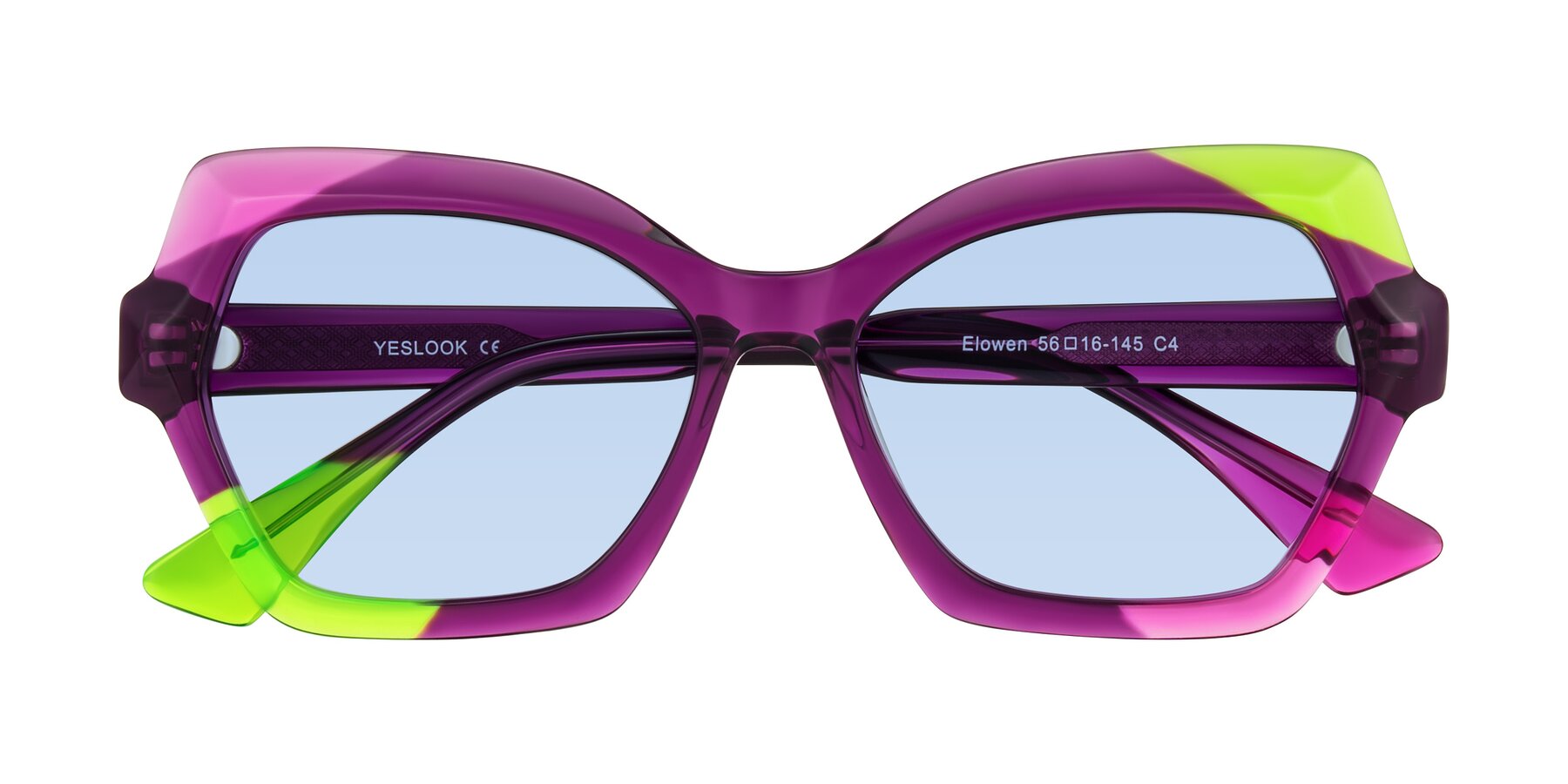 Folded Front of Elowen in Wild Signal with Light Blue Tinted Lenses