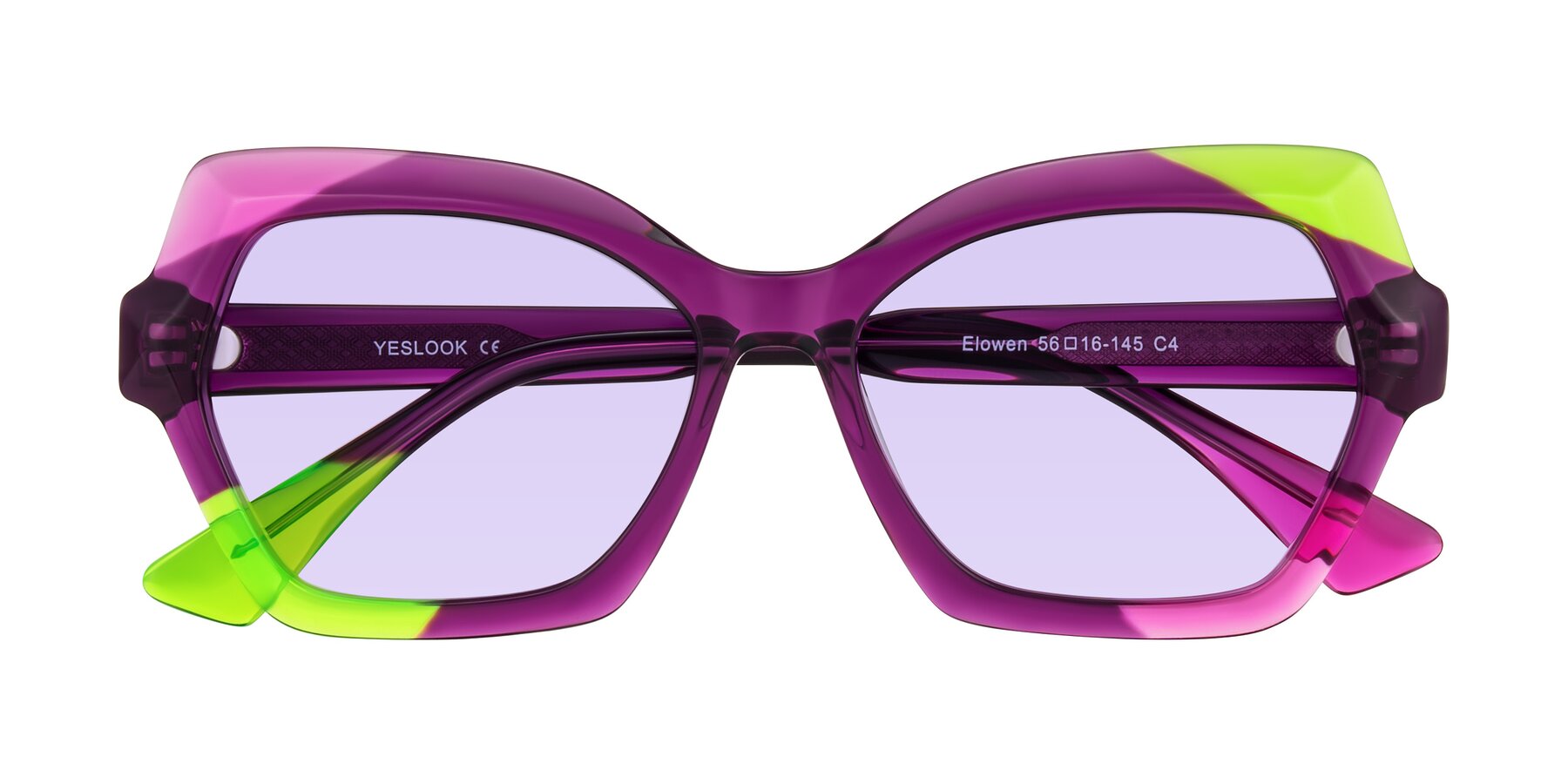 Folded Front of Elowen in Wild Signal with Light Purple Tinted Lenses