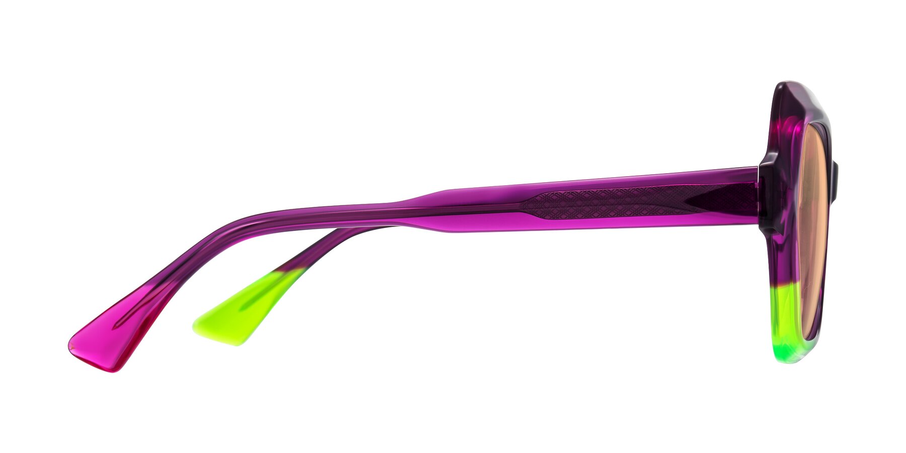 Side of Elowen in Wild Signal with Light Orange Tinted Lenses