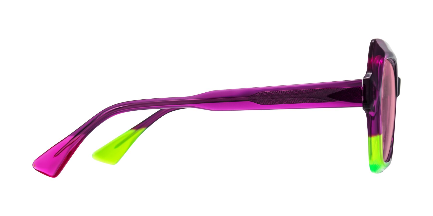 Side of Elowen in Wild Signal with Pink Tinted Lenses
