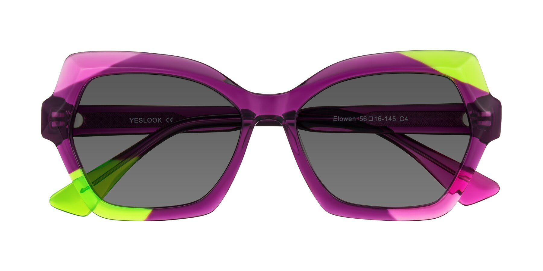 Folded Front of Elowen in Wild Signal with Medium Gray Tinted Lenses