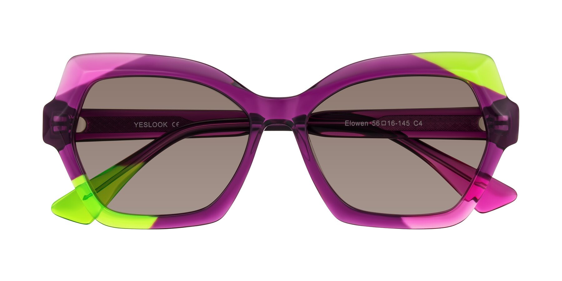 Folded Front of Elowen in Wild Signal with Medium Brown Tinted Lenses