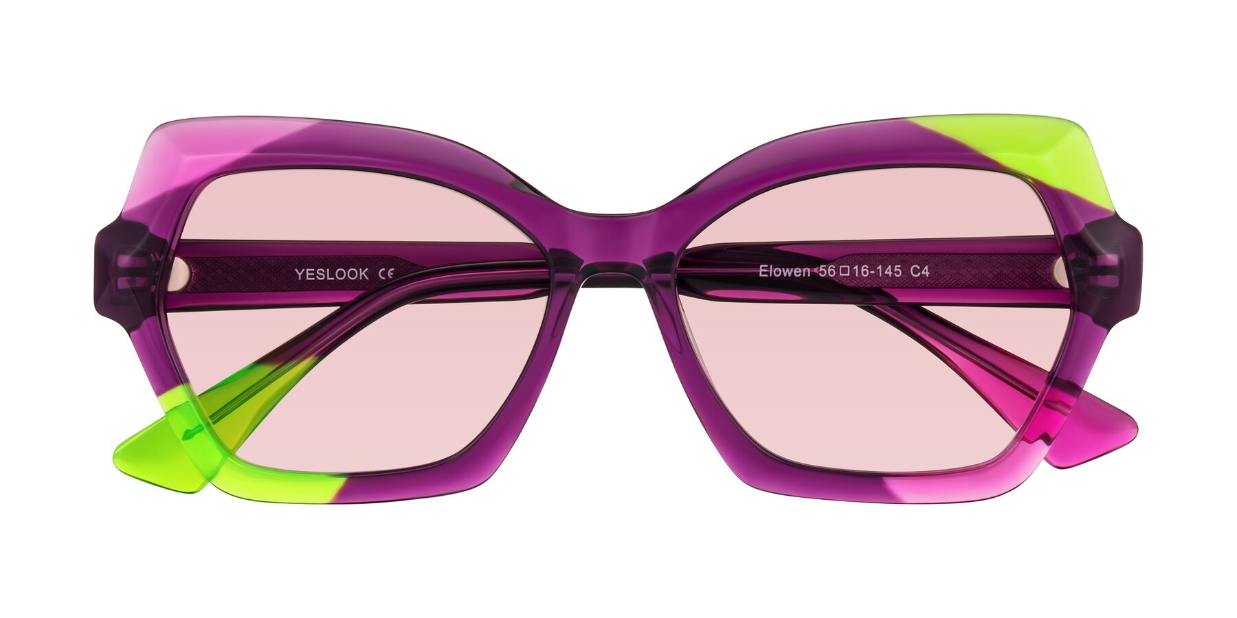 Folded Front of Elowen in Wild Signal with Light Garnet Tinted Lenses