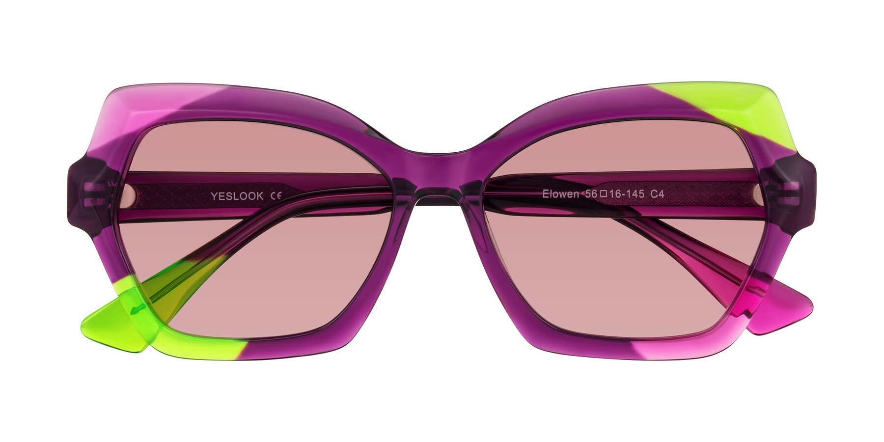 Folded Front of Elowen in Wild Signal with Medium Garnet Tinted Lenses
