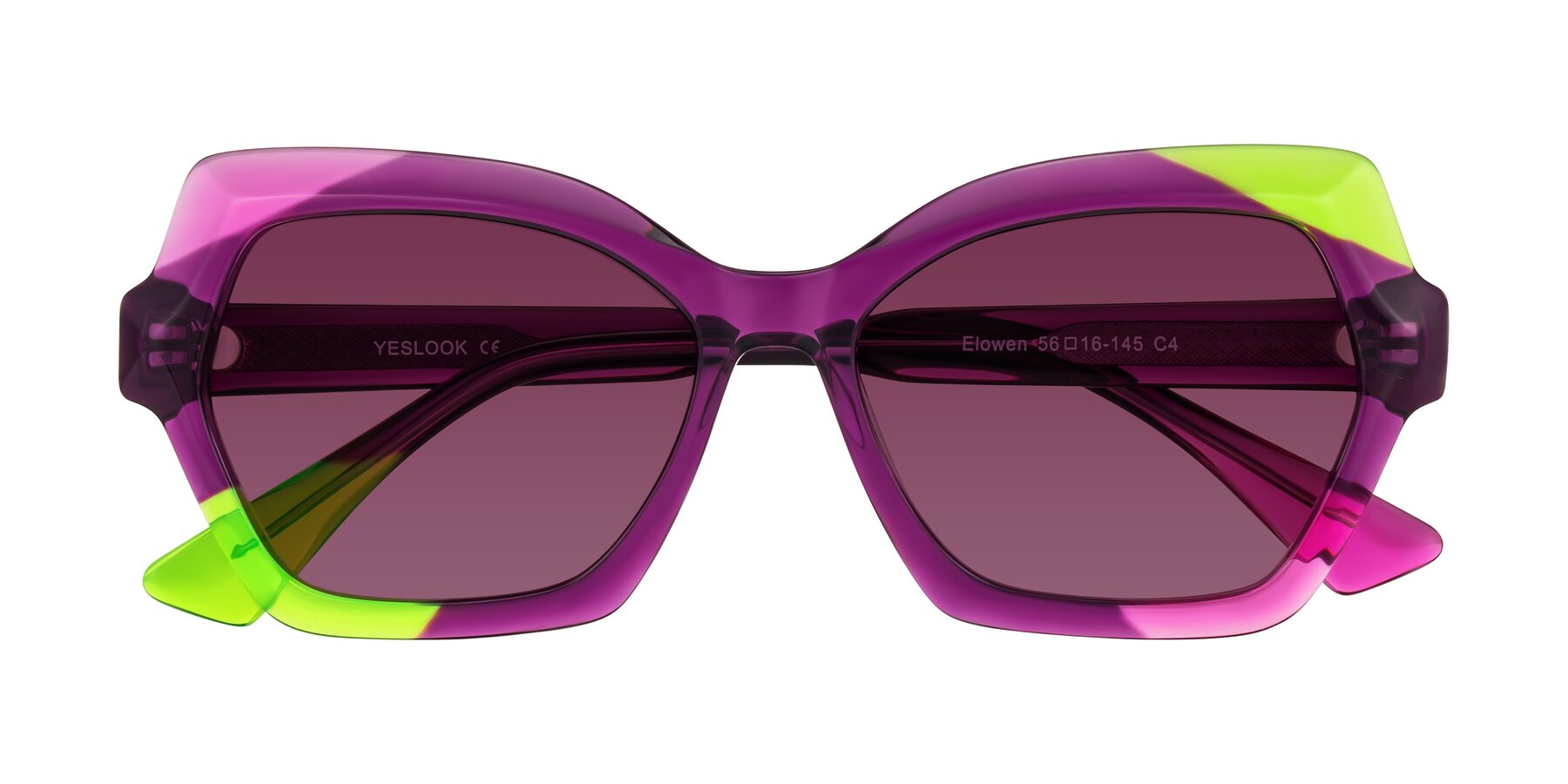 Folded Front of Elowen in Wild Signal with Wine Tinted Lenses