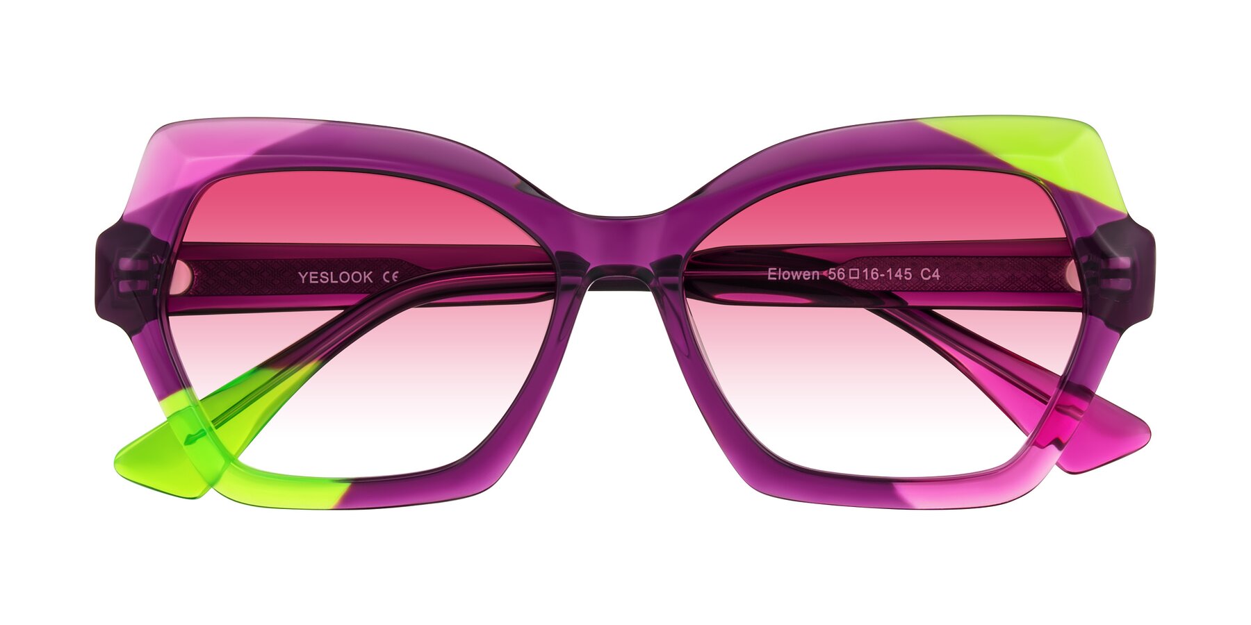 Folded Front of Elowen in Wild Signal with Pink Gradient Lenses