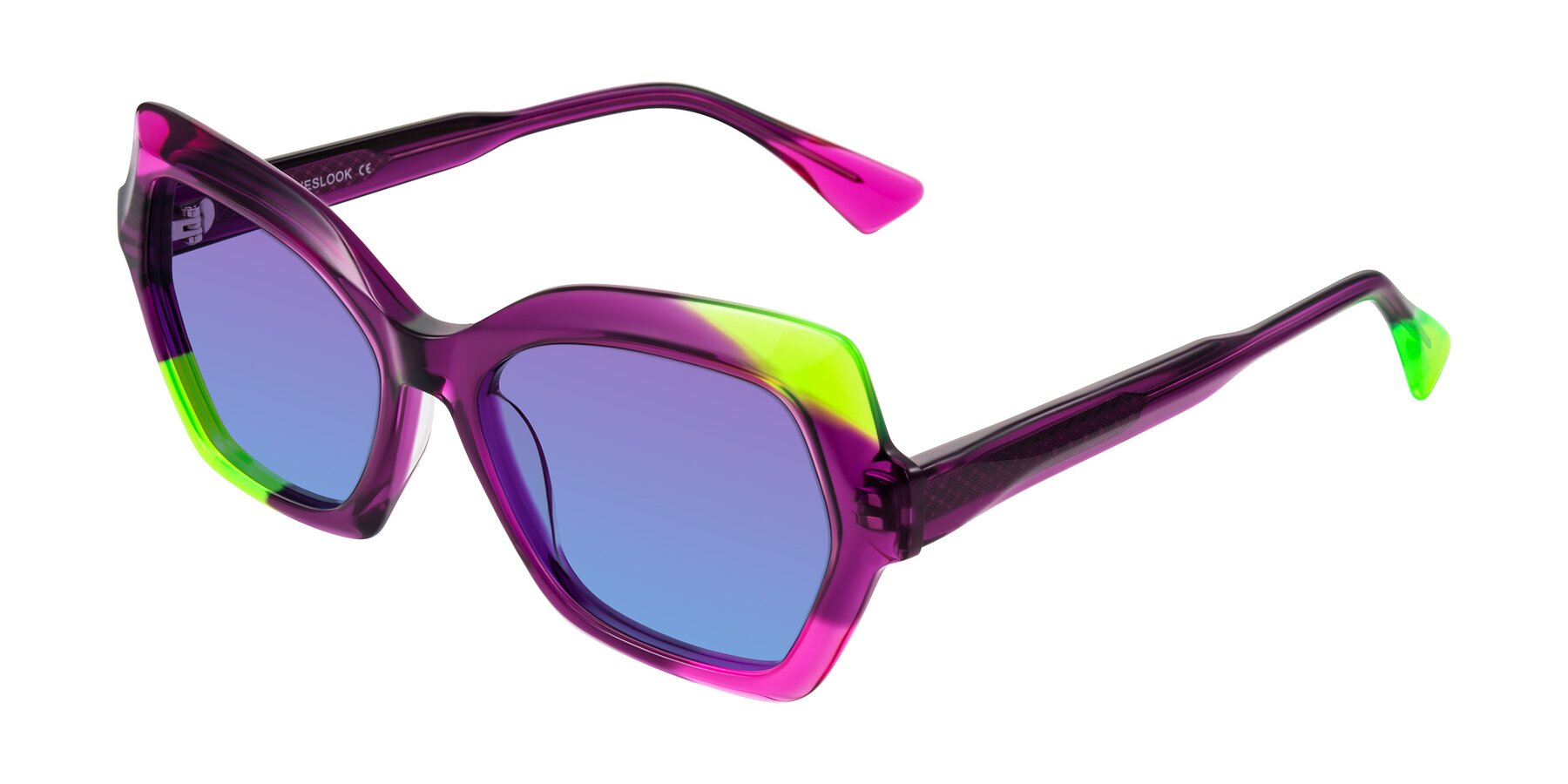 Angle of Elowen in Wild Signal with Purple / Blue Gradient Lenses