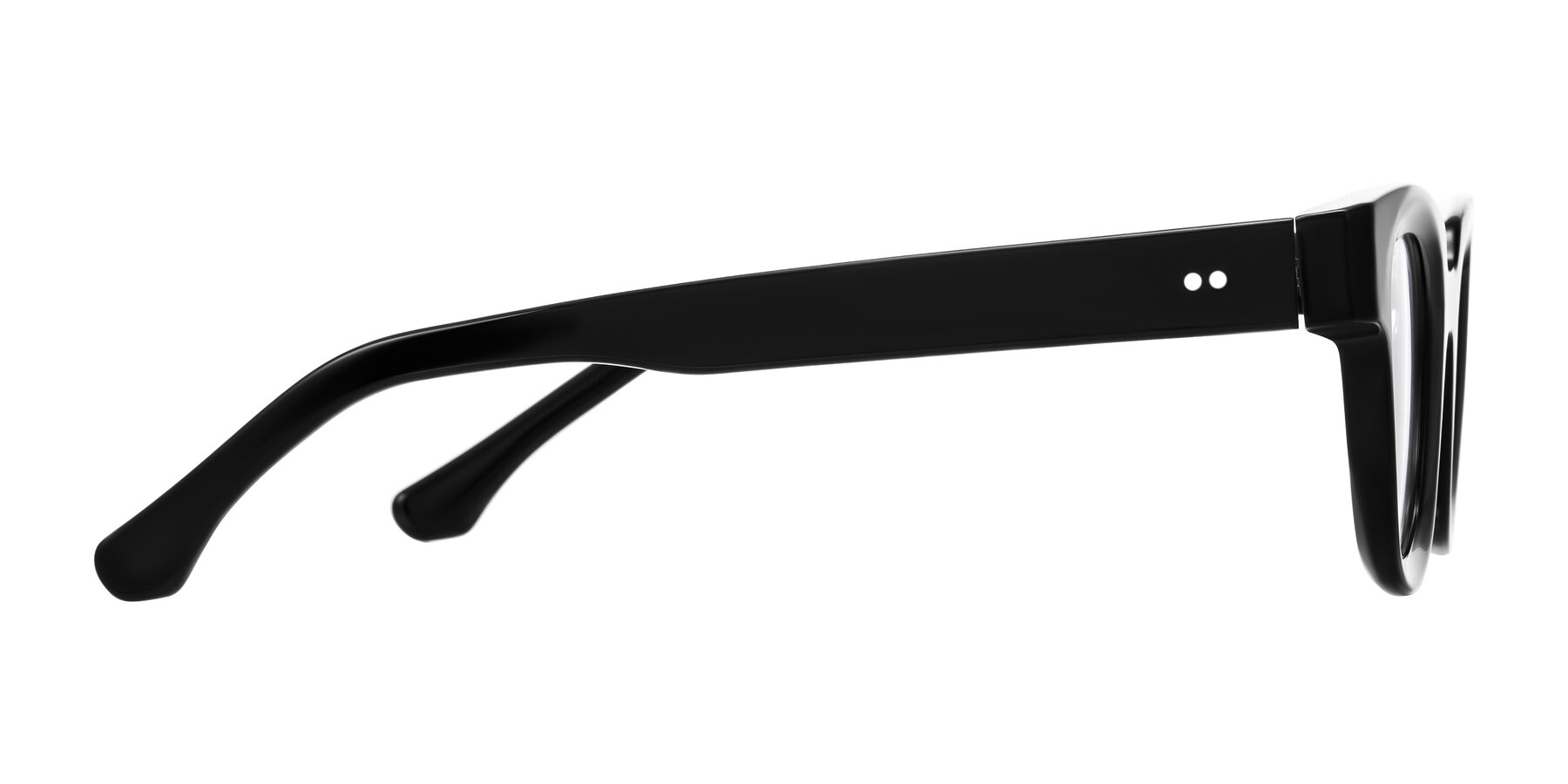 Side of Neza in Black with Clear Reading Eyeglass Lenses