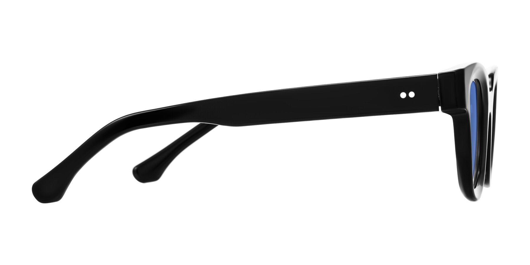 Side of Neza in Black with Blue Tinted Lenses