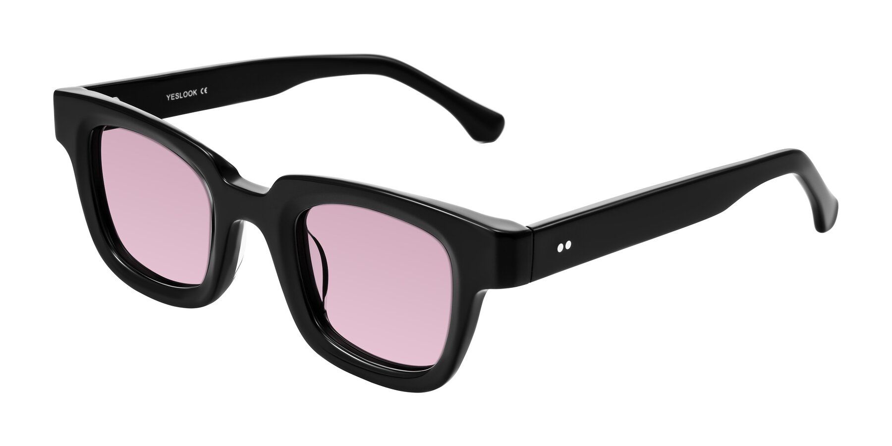 Angle of Neza in Black with Light Wine Tinted Lenses