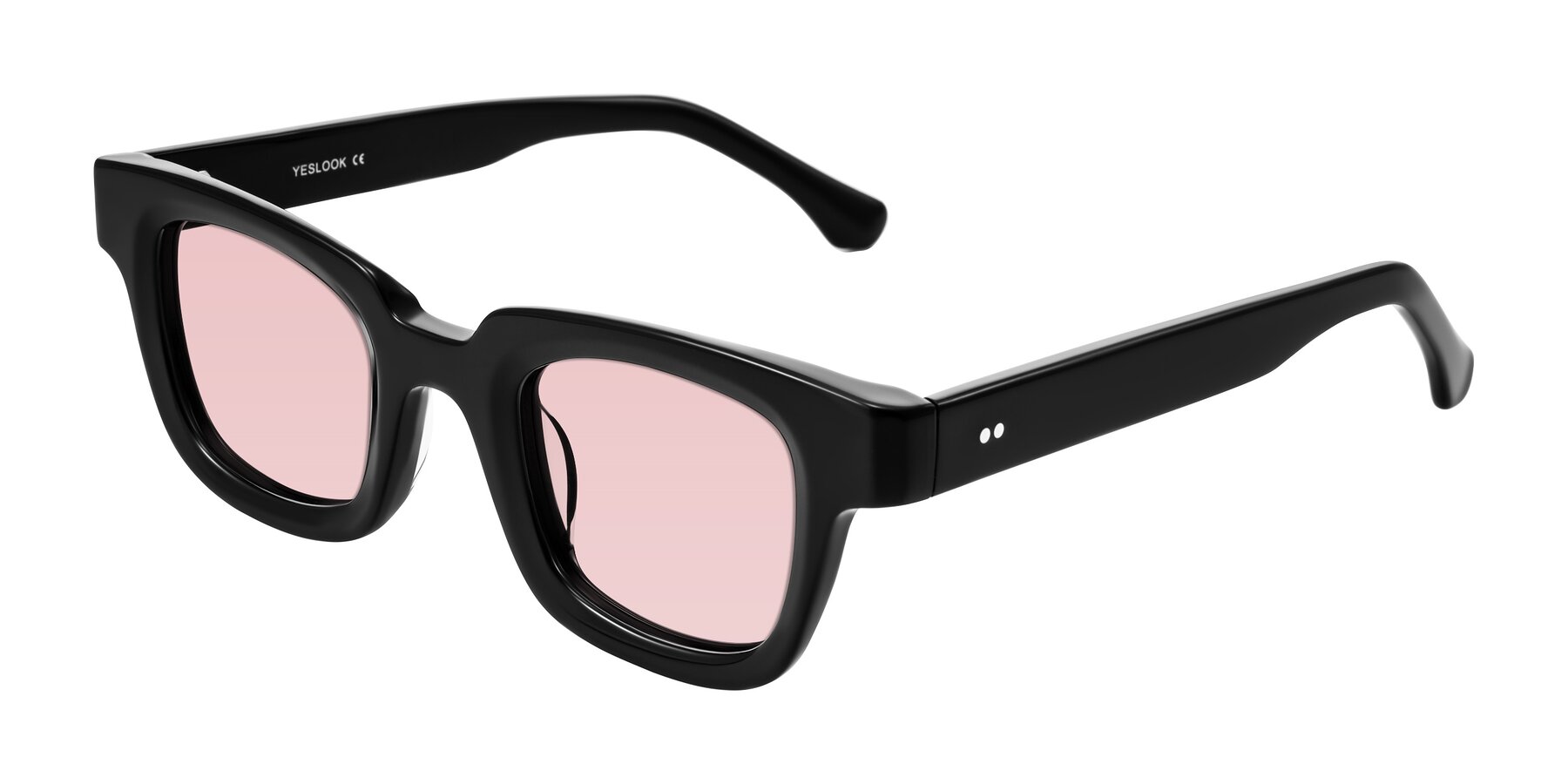 Angle of Neza in Black with Light Garnet Tinted Lenses