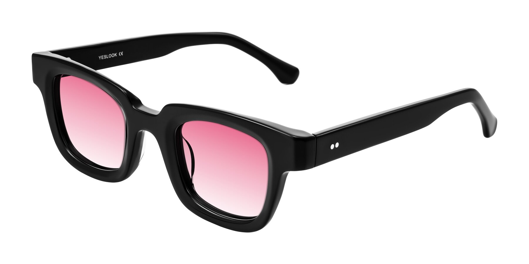 Angle of Neza in Black with Pink Gradient Lenses