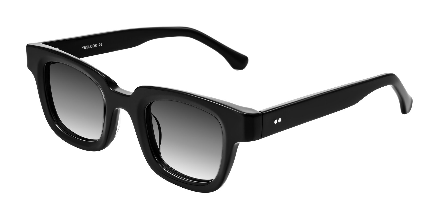 Angle of Neza in Black with Gray Gradient Lenses