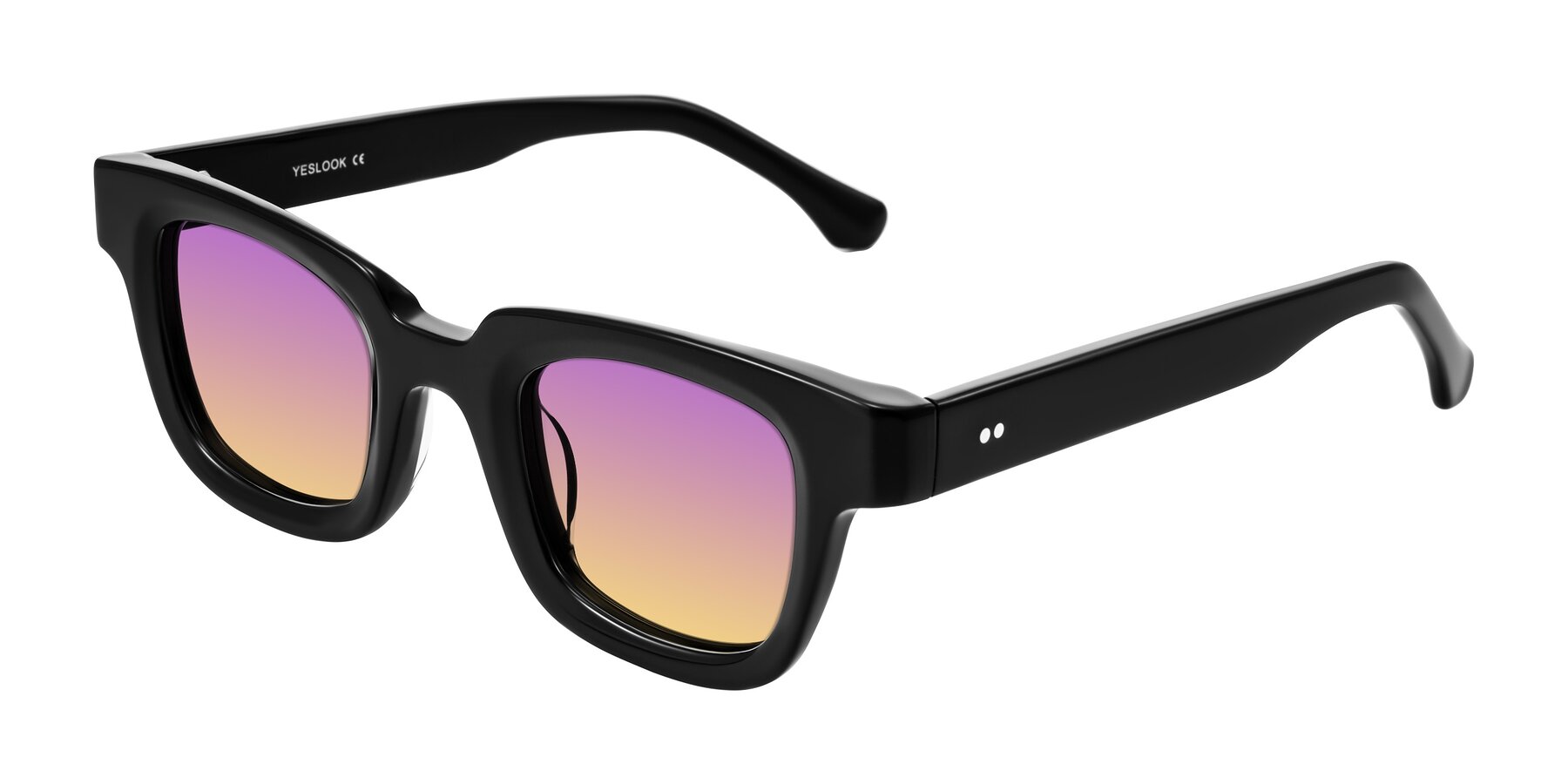 Angle of Neza in Black with Purple / Yellow Gradient Lenses
