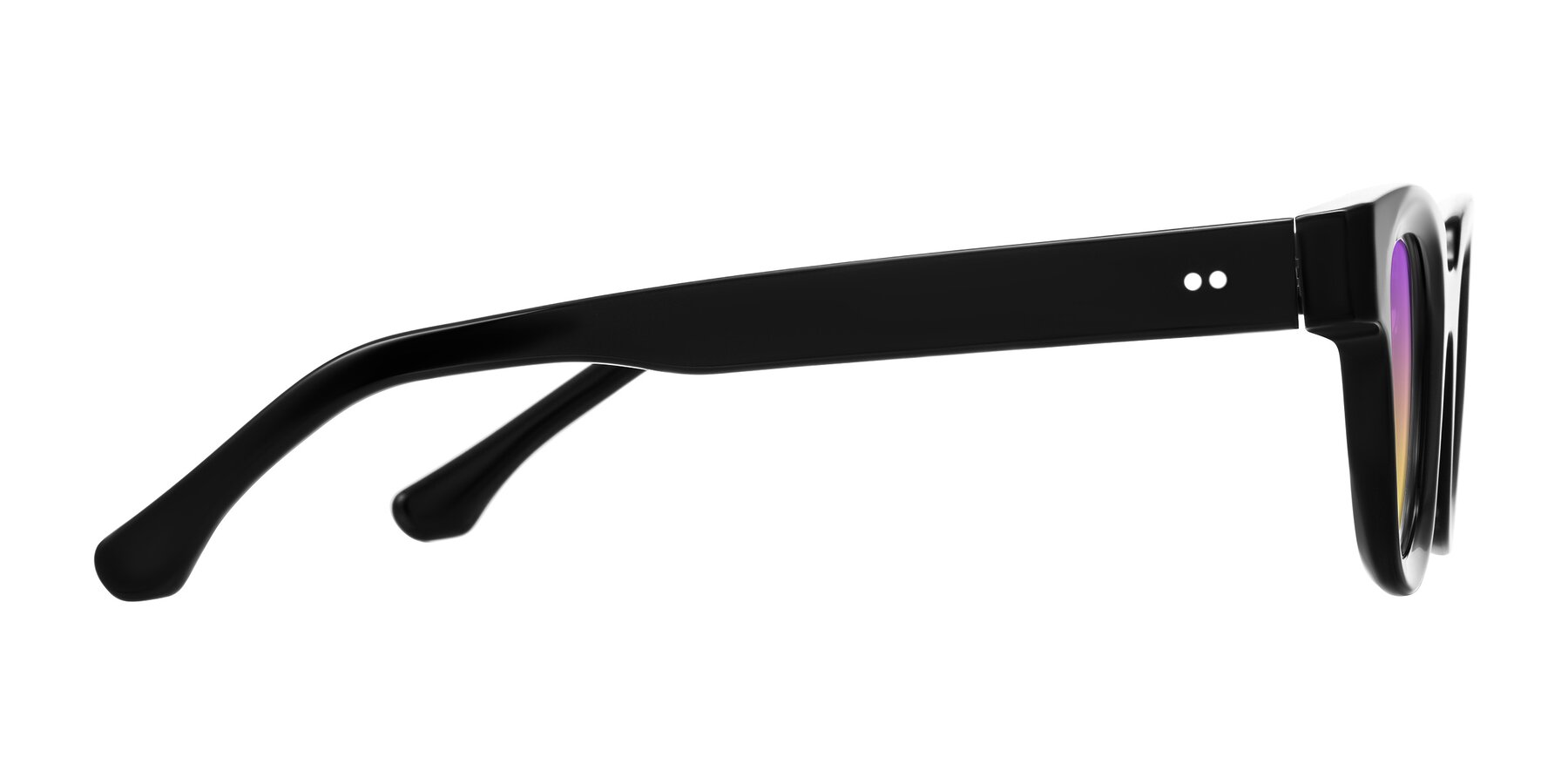 Side of Neza in Black with Purple / Yellow Gradient Lenses