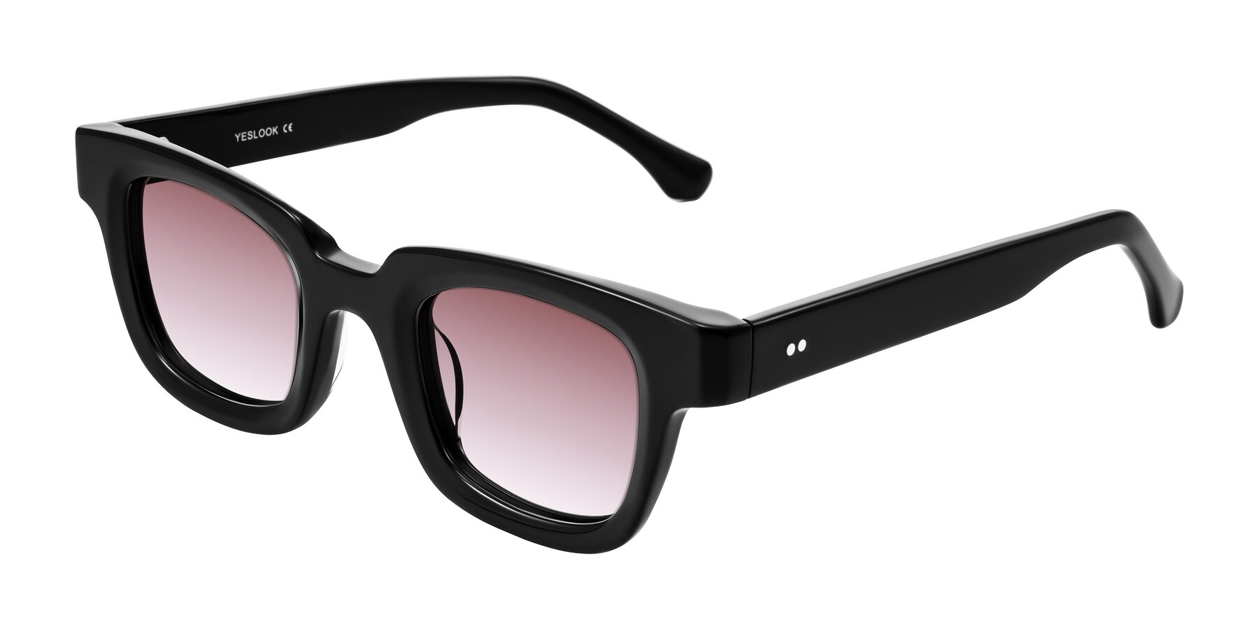 Angle of Neza in Black with Garnet Gradient Lenses