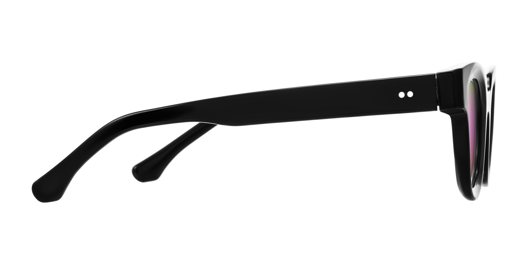 Side of Neza in Black with Pink Mirrored Lenses